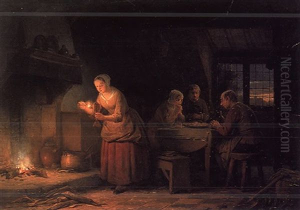 Le Crepuscule Oil Painting by Ferdinand de Braekeleer