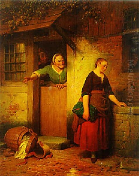 La Servante Chassee Oil Painting by Ferdinand de Braekeleer