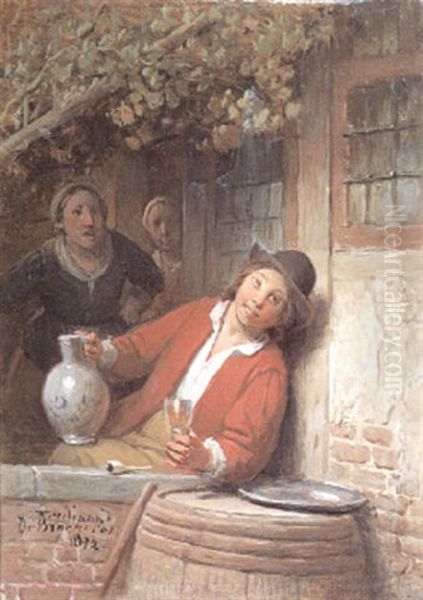 Het Glas Wijn Oil Painting by Ferdinand de Braekeleer