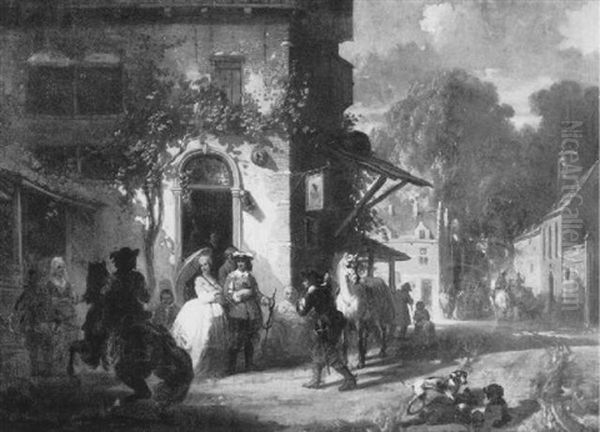 The Visiting Dignitaries Oil Painting by Ferdinand de Braekeleer