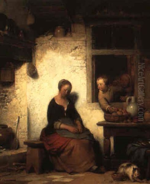 Appeldiefjes Oil Painting by Ferdinand de Braekeleer
