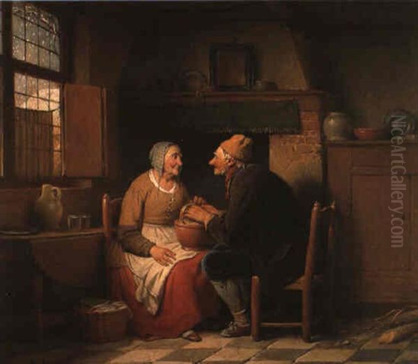 L'hiver Oil Painting by Ferdinand de Braekeleer