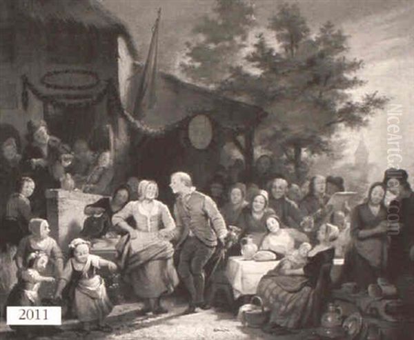 Golden Anniversary Oil Painting by Ferdinand de Braekeleer