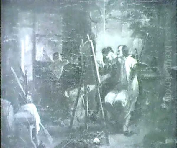 El Estudio Del Pintor Oil Painting by Ferdinand de Braekeleer