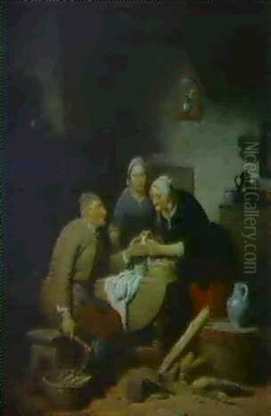 Le Coupeur De Bois Malhabile Oil Painting by Ferdinand de Braekeleer