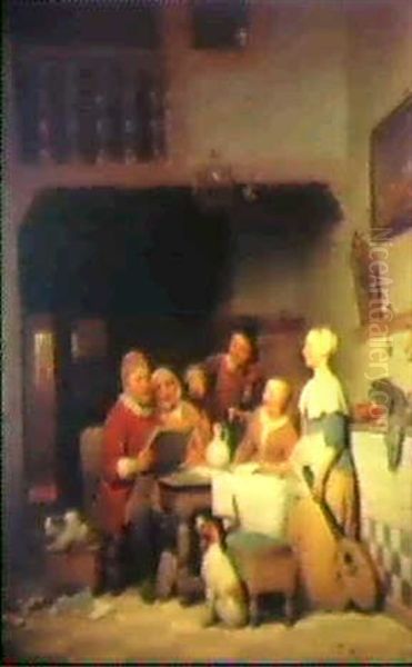 Le Chant Oil Painting by Ferdinand de Braekeleer