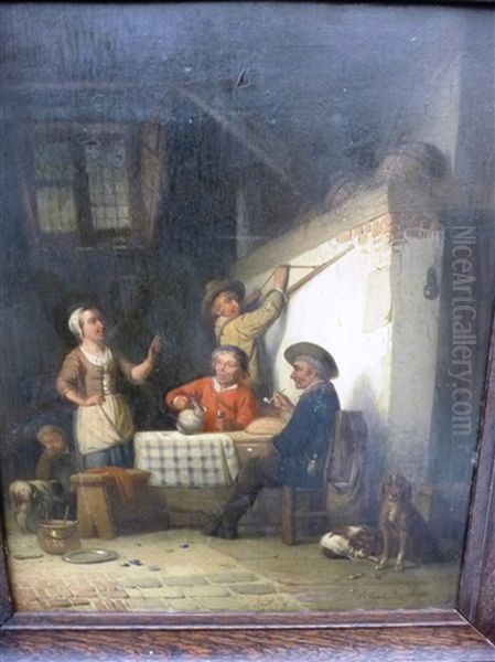 The Sportsman's Return Oil Painting by Adrien Ferdinand de Braekeleer