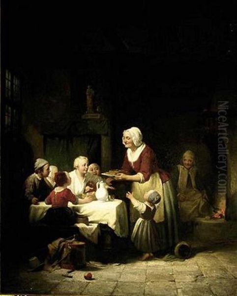 Jour De Fete Oil Painting by Adrien Ferdinand de Braekeleer