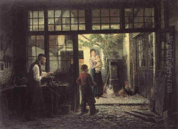 In De Smidse Oil Painting by Adrien Ferdinand de Braekeleer