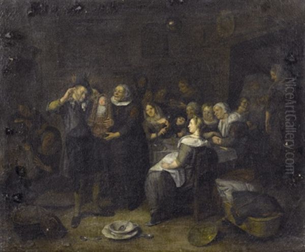 Bauerliches Taufmahl Oil Painting by Richard Brakenburg