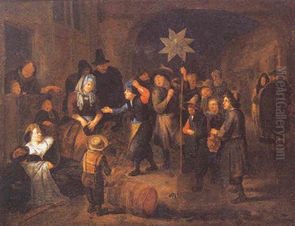 The Feast Of Epiphany Oil Painting by Richard Brakenburg