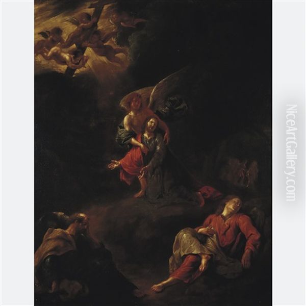 Christ In The Garden Of Gethsemane Oil Painting by Leonard Bramer