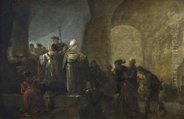 Biblische Szene Oil Painting by Leonard Bramer