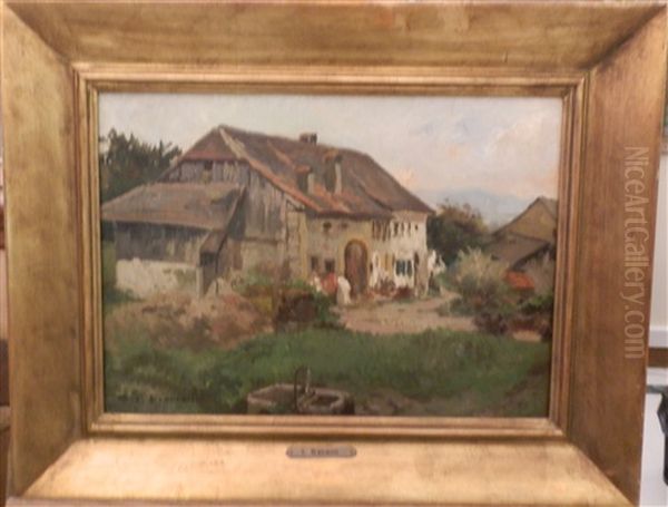 Cour De Ferme Oil Painting by Carlo Brancaccio