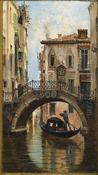 Le Pont De L'anzolo A Venise Oil Painting by Antonietta Brandeis