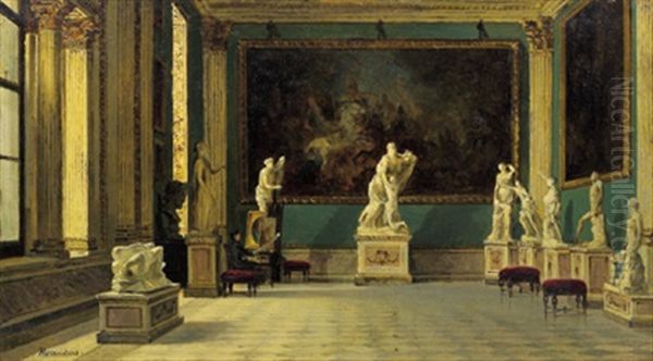 An Der Staffelei In Den Uffizien Oil Painting by Antonietta Brandeis