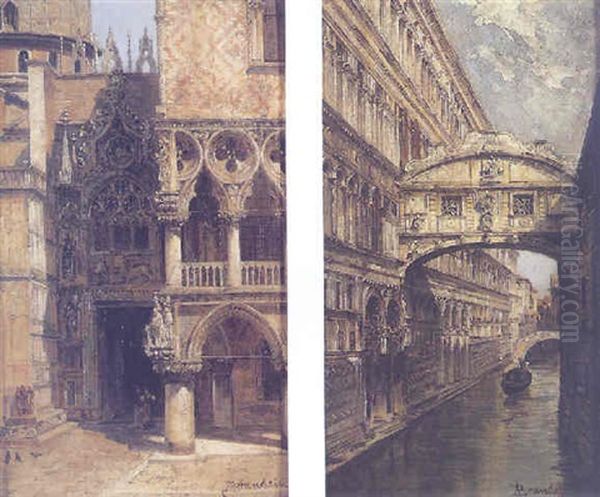 Porta Della Carte, Palazzo Ducale Oil Painting by Antonietta Brandeis