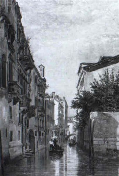 Venezianischer Kanal Mit Gondeln Oil Painting by Antonietta Brandeis