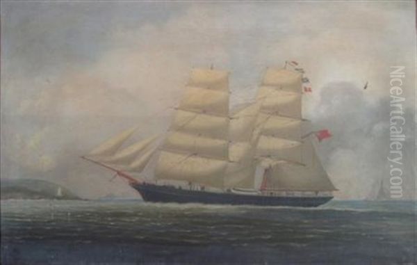 Shipping Off The Coast Oil Painting by Alexander Kay Branden