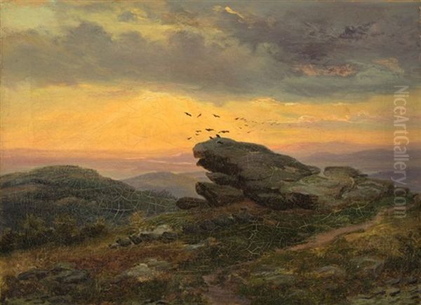 Harzlandschaft Oil Painting by Hans Heinrich Juergen Brandes