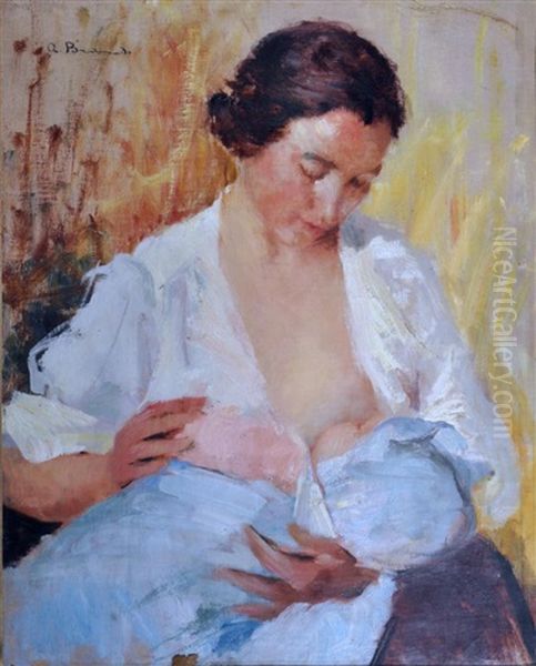 Maternita Oil Painting by Angelo Brando