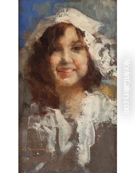 Ritratto Di Ragazza Oil Painting by Angelo Brando