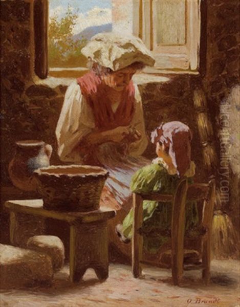 Bei Der Kuchenarbeit Oil Painting by Otto Brandt