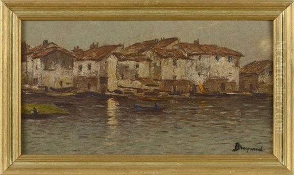 Maison En Bord De L'etang De Berre Oil Painting by Louis Braquaval