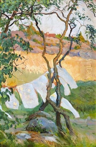 Sommarlandskap Oil Painting by Fanny Brate