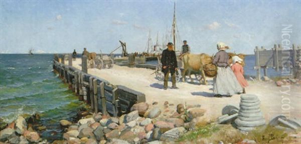 Sommardag Vid Burgsviks Hamn, Gotland Oil Painting by Fanny Brate