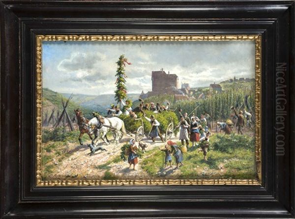 Erntefest Der Hopfenbauern Oil Painting by Louis Braun