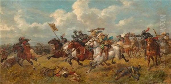 Szene Aus Dem 30-jahrigen Krieg Oil Painting by Louis Braun