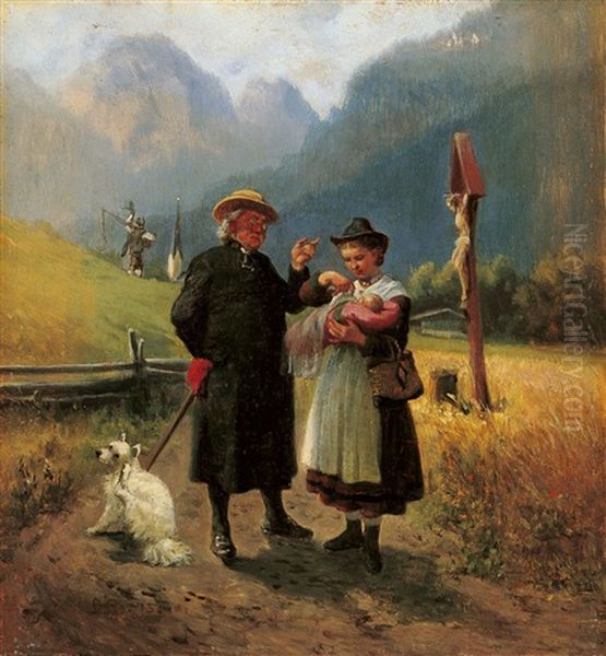 Die Ermahnung Des Pastors Oil Painting by Louis Braun