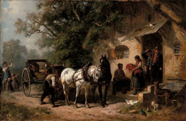 Preparing For The Journey Oil Painting by Louis Braun