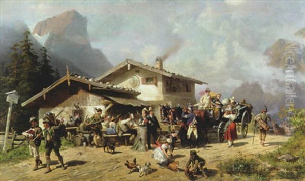 Die Schwarzbach Wacht Bei Reichenhall Oil Painting by Louis Braun