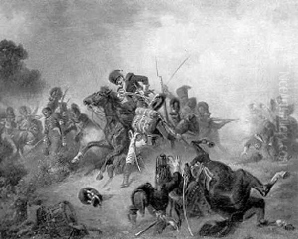 Schlachtenszene Oil Painting by Louis Braun