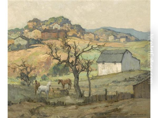 Barn And Hillside Oil Painting by Maurice Braun