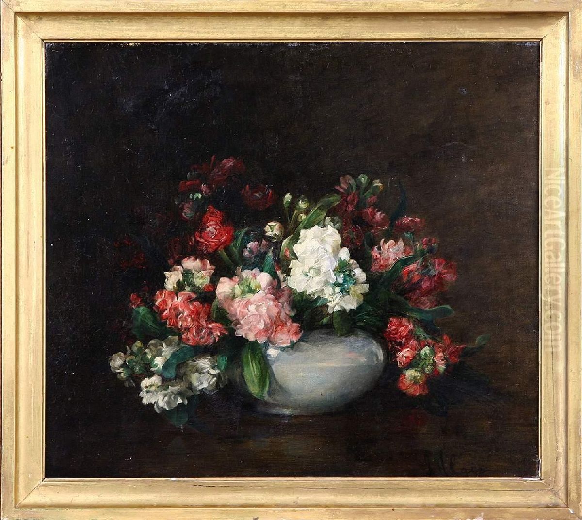 Blomsterstilleben, Signerad J Algie Oil Painting by Jessie Algie