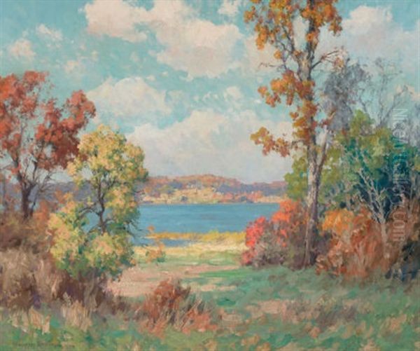 Cumulous Clouds And California Trees Oil Painting by Maurice Braun