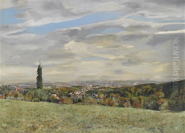 Blick Vom Wiener Wald Auf Wien Oil Painting by Wilhelm Hans Braun