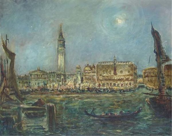The Bacino Of San Marco, Venice Oil Painting by Wincenty Brauner