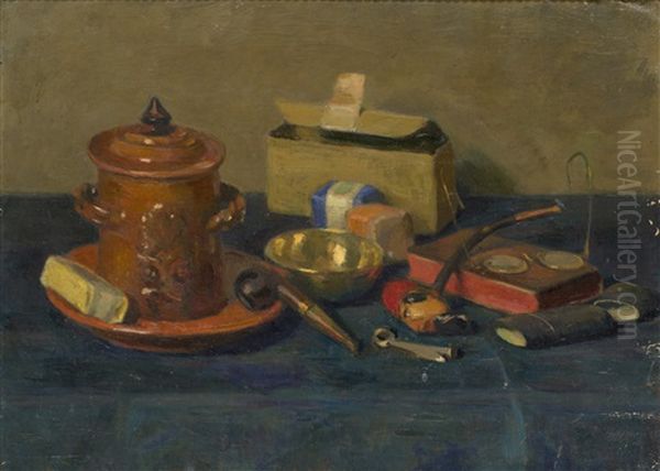 Still Life With Pipes Oil Painting by Osip Emmanuilovich Braz