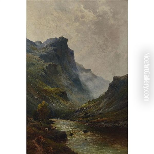 Early Morning In Perthshire Oil Painting by Alfred Fontville de Breanski Jr