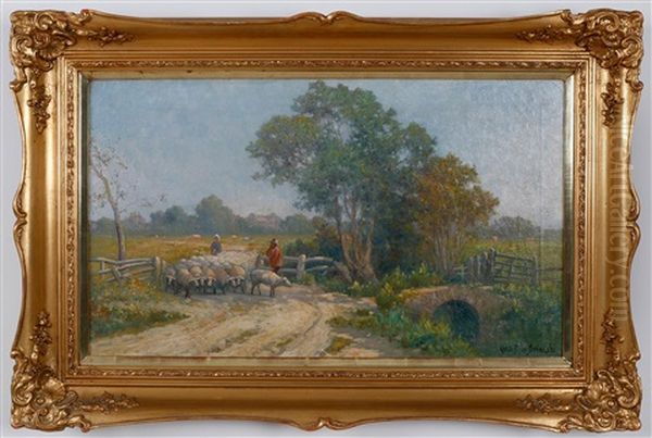 A Sunny Morning, Canterbury Oil Painting by Alfred Fontville de Breanski Jr