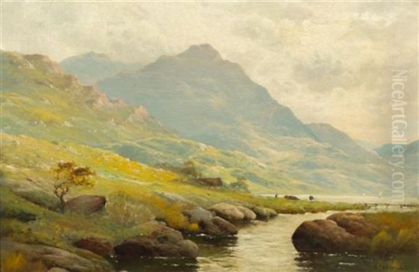 Capel Curing, North Wales Oil Painting by Alfred Fontville de Breanski Jr