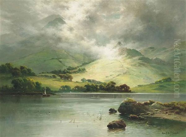 Between The Showers - Brother's Water, Cumbria Oil Painting by Alfred Fontville de Breanski Jr