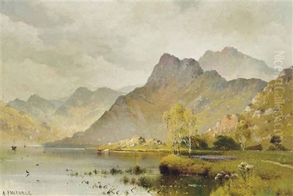 Llyn Ogwen, North Wales Oil Painting by Alfred Fontville de Breanski Jr