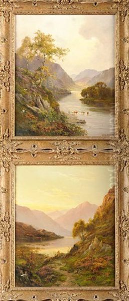 River Landscapes (pair) Oil Painting by Alfred Fontville de Breanski Jr