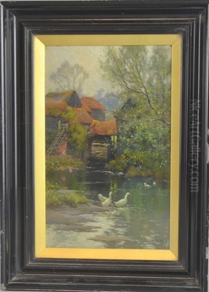 Old Water Mill, Leatherhead Oil Painting by Alfred Fontville de Breanski Jr
