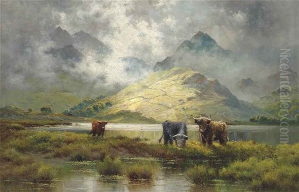 Highland Mists Oil Painting by Alfred Fontville de Breanski Jr